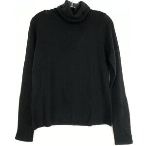MAG Magaschoni Cashmere Sweater Turtleneck Womens Size Large Black Long Sleeve